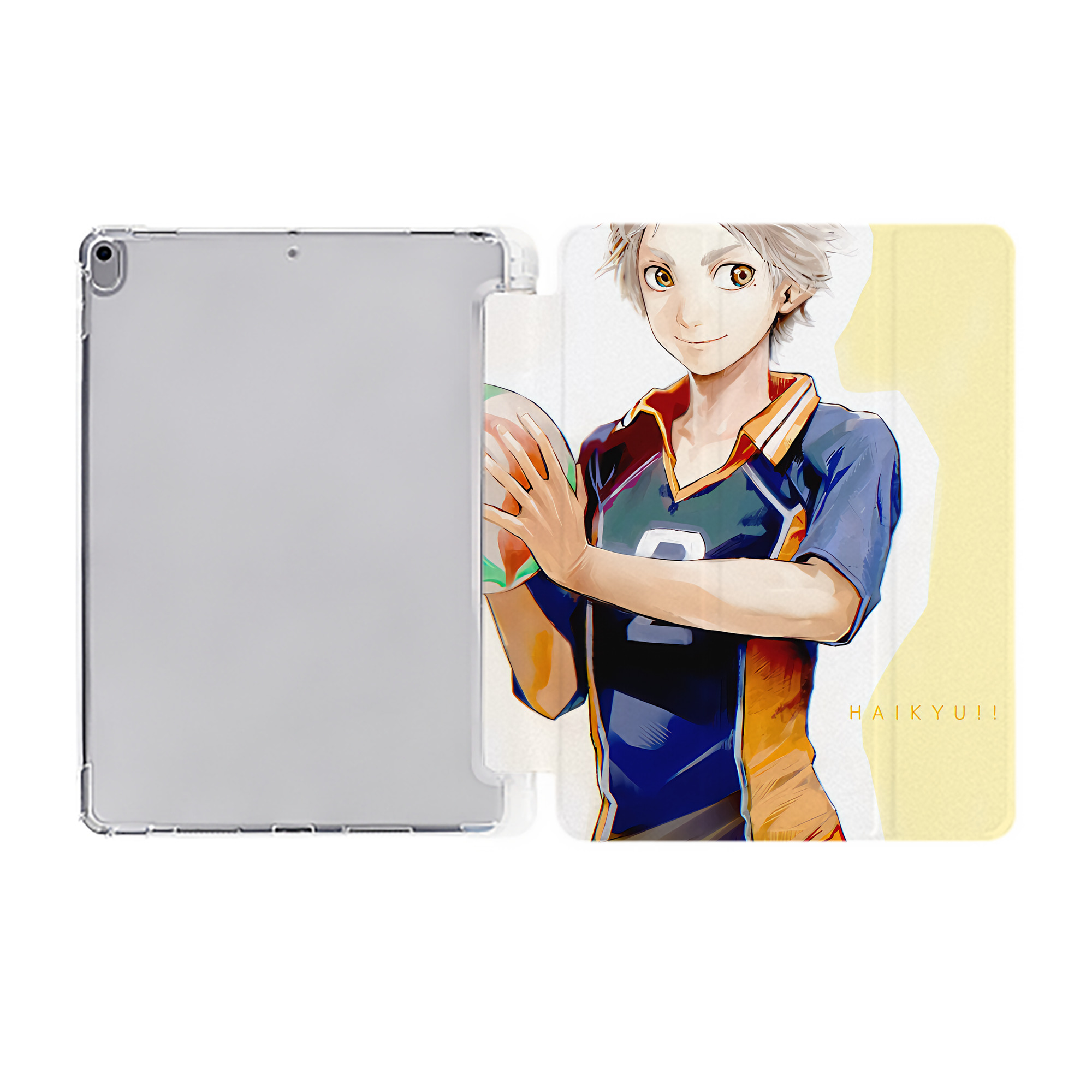 （画像用） ハイキュー!! Haikyu!! IPad ケース ペン収納付き 三つ折りスタンド PUレザー×シリコン 対応機種9.5/10.5/10.9インチ